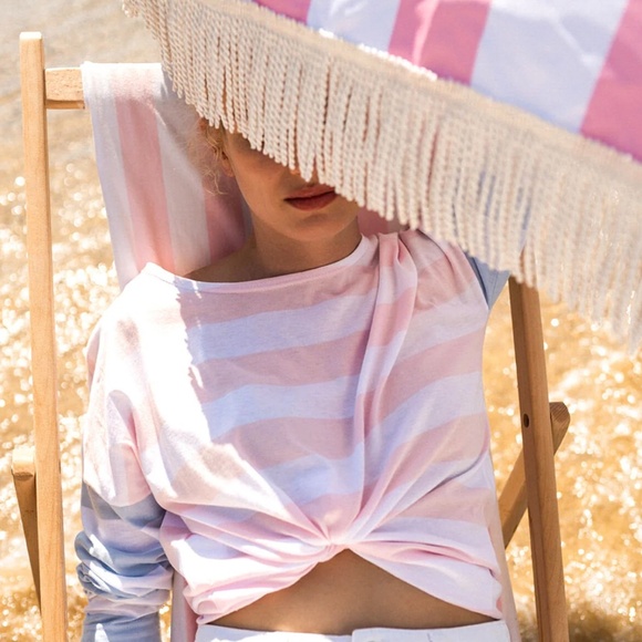 Saint James Carteret Cotton Long Sleeve Blue Pink White - Picture 3 of 6